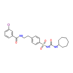 3-Chloro-N-(2-{4-[(cycloheptylcarbamoyl)sulfamoyl]phenyl}ethyl)benzamide结构式