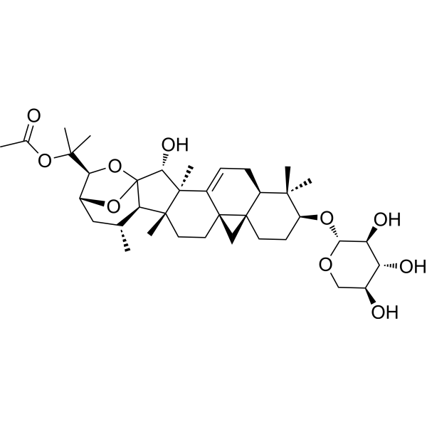 25-O-acetyl-7,8-didehydro-cimigenol-3-O-b-Dxylopyaranoside Structure