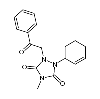 1-(2-cyclohexen-1-yl)-4-methyl-2-(2-oxo-2-phenylethyl)-1,2,4-triazolidine-3,5-dione Structure