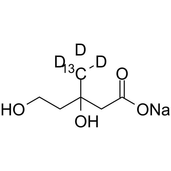 Mevalonic acid-13C,d3 sodium structure