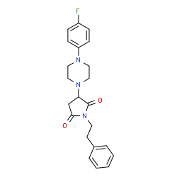 3-(4-(4-fluorophenyl)piperazin-1-yl)-1-phenethylpyrrolidine-2,5-dione structure