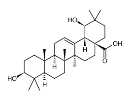 3β,19β-Dihydroxyolean-12-en-28-oic acid结构式