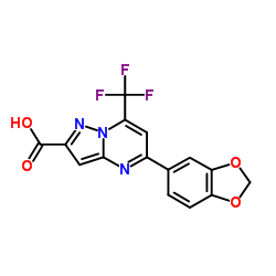 5-BENZO[1,3]DIOXOL-5-YL-7-TRIFLUOROMETHYL-PYRAZOLO[1,5-A]PYRIMIDINE-2-CARBOXYLIC ACID图片