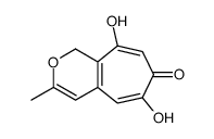 6,9-Dihydroxy-3-methylcyclohepta[c]pyran-7(1H)-one Structure