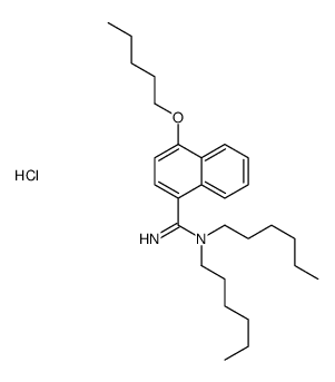 N,N-dihexyl-4-pentoxynaphthalene-1-carboximidamide,hydrochloride Structure