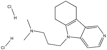 N,N-二甲基-3-(6,7,8,9-四氢-5H-吡啶并[4,3]吲哚-5-)-1-胺二盐酸盐结构式