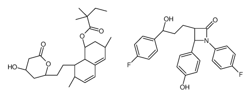 [(1S,3R,7S,8S,8aR)-8-[2-[(2R,4R)-4-hydroxy-6-oxooxan-2-yl]ethyl]-3,7-dimethyl-1,2,3,7,8,8a-hexahydronaphthalen-1-yl] 2,2-dimethylbutanoate,(3R,4S)-1-(4-fluorophenyl)-3-[(3S)-3-(4-fluorophenyl)-3-hydroxypropyl]-4-(4-hydroxyphenyl)azetidin-2-one结构式