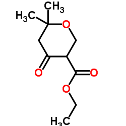 2H-Pyran-3-carboxylicacid,tetrahydro-6,6-dimethyl-4-oxo-,ethylester(9CI) Structure