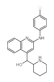 [2-[(4-chlorophenyl)amino]quinolin-4-yl]-(2-piperidyl)methanol结构式