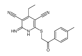 2-amino-4-ethyl-6-[2-(4-methylphenyl)-2-oxoethyl]sulfanylpyridine-3,5-dicarbonitrile结构式