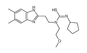 (9ci)-n-环戊基-n-[2-(5,6-二甲基-1H-苯并咪唑-2-基)乙基]-n-(2-甲氧基乙基)-硫脲结构式