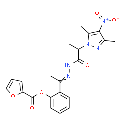 1H-Pyrazole-1-aceticacid,alpha,3,5-trimethyl-4-nitro-,[1-[2-[(2-furanylcarbonyl)oxy]phenyl]ethylidene]hydrazide(9CI)结构式