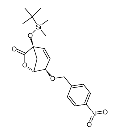 (1R,3R,4R)-1-(tert-butyldimethylsilyloxy)-4-(4'-nitrobenzyloxy)cyclohex-5-en-1,3-carbolactone结构式