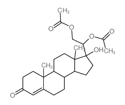 Pregn-4-en-3-one,20,21-bis(acetyloxy)-17-hydroxy-, (20R)- Structure