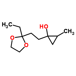 Cyclopropanol, 1-[2-(2-ethyl-1,3-dioxolan-2-yl)ethyl]-2-methyl- (9CI) structure