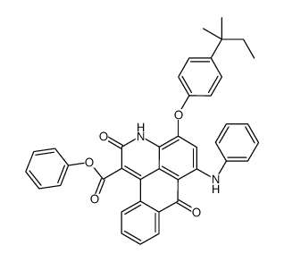 4-[4-(1,1-Dimethylpropyl)phenoxy]-2,7-dihydro-2,7-dioxo-6-(phenylamino)-3H-dibenz[f,ij]isoquinoline-1-carboxylic acid phenyl ester结构式