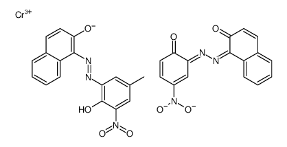 hydrogen [1-[(2-hydroxy-5-methyl-3-nitrophenyl)azo]-2-naphtholato(2-)][1-[(2-hydroxy-5-nitrophenyl)azo]-2-naphtholato(2-)]chromate(1-) Structure