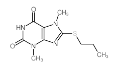 1H-Purine-2,6-dione, 3,7-dihydro-3,7-dimethyl-8-(propylthio)- (9CI)结构式