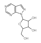 2-(hydroxymethyl)-5-(2,4,8,9-tetrazabicyclo[4.3.0]nona-1,3,5,7-tetraen-9-yl)oxolane-3,4-diol structure