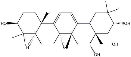 Oleana-11,13(18)-diene-3β,16α,21α,28-tetrol structure