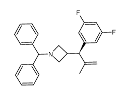 3-[(1R)-1-(3,5-difluorophenyl)-2-methylprop-2-en-1-yl]-1-(diphenylmethyl)azetidine结构式