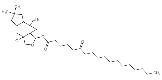 Octadecanoic acid,6-oxo-,octahydro-5a,7,7-trimethyl-2H,4H-cycloprop[4,5]oxireno[6,7]indeno[5,6-c]furan-4-ylester, [4R-(1aS*,4a,4aS*,5ab,5ba,8aa,8bb)]- (9CI) structure