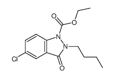 ethyl 2-butyl-5-chloro-3-oxo-2,3-dihydro-1H-indazole-1-carboxylate结构式