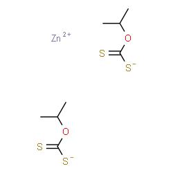 propan-2-yloxymethanedithioate: zinc(+2) cation Structure