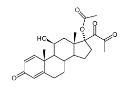 21-Methyl-11β,17α-dihydroxy-pregnadien-(1,4)-trion-(3,20,21)-acetat-(17)结构式