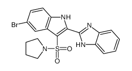 2-(5-bromo-3-pyrrolidin-1-ylsulfonyl-1H-indol-2-yl)-1H-benzimidazole Structure