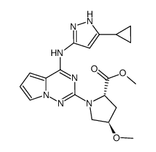 (2S,4R)-methyl 1-(4-(5-cyclopropyl-1H-pyrazol-3-ylamino)pyrrolo[1,2-f][1,2,4]triazin-2-yl)-4-methoxypyrrolidine-2-carboxylate Structure