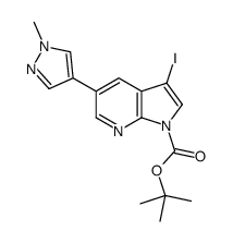 1H-Pyrrolo[2,3-b]pyridine-1-carboxylic acid, 3-iodo-5-(1-Methyl-1H-pyrazol-4-yl)-, 1,1-dimethylethyl ester picture