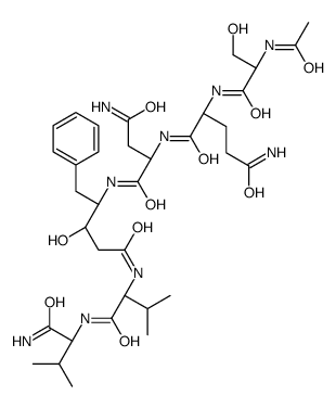 (2S)-2-[[(2S)-2-acetamido-3-hydroxypropanoyl]amino]-N-[(2S)-4-amino-1-[[(2S)-5-[[(2S)-1-[[(2S)-1-amino-3-methyl-1-oxobutan-2-yl]amino]-3-methyl-1-oxobutan-2-yl]amino]-3-hydroxy-5-oxo-1-phenylpentan-2-yl]amino]-1,4-dioxobutan-2-yl]pentanediamide Structure