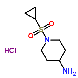 1-(Cyclopropylsulfonyl)-4-piperidinamine hydrochloride (1:1) Structure