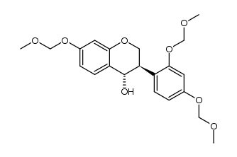 (+/-)-trans-3-[2,4-Bis(methoxymethoxy)phenyl]-3,4-dihydro-7-(methoxymethoxy)-2H-1-benzopyran-4-ol结构式