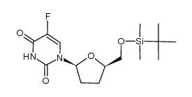 1-[5-O-(tert-butyldimethylsilyl)-2,3-dideoxy-β-L-ribofuranosyl]-5-fluorouracil结构式