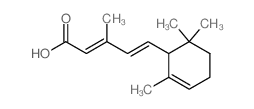 (2E,4E)-3-methyl-5-(2,6,6-trimethyl-1-cyclohex-2-enyl)penta-2,4-dienoic acid structure