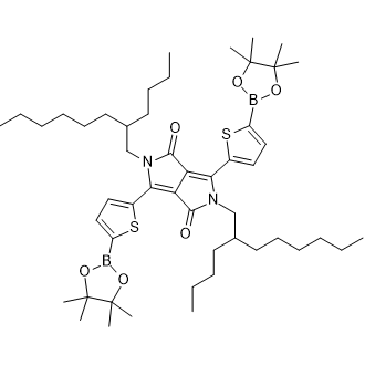 2,5-双(2-丁基)-2,5-二氢-3,6-双[5-(4,4,5,5-四甲基-1,3,2-二氧杂硼烷-2-基)-2-噻吩基]吡咯并[3,4-c]吡咯-1,4-二酮图片