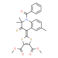 dimethyl 2-[2,2,6-trimethyl-1-(phenylcarbonyl)-3-thioxo-2,3-dihydroquinolin-4(1H)-ylidene]-1,3-dithiole-4,5-dicarboxylate结构式