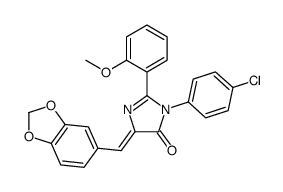 4H-Imidazol-4-one,5-(1,3-benzodioxol-5-ylmethylene)-3-(4-chlorophenyl)-3,5-dihydro-2-(2-methoxyphenyl)-结构式