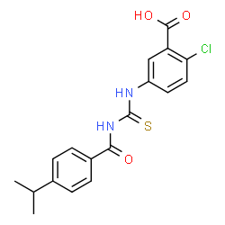 2-CHLORO-5-[[[[4-(1-METHYLETHYL)BENZOYL]AMINO]THIOXOMETHYL]AMINO]-BENZOIC ACID结构式