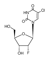 5-chloro-1-(2'-fluoro-2'-deoxyribofuranosyl)uracil结构式