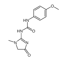 1-(4-methoxy-phenyl)-3-(1-methyl-4-oxo-4,5-dihydro-1H-imidazol-2-yl)-urea结构式