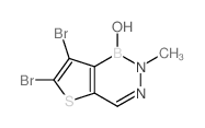 7,8-dibromo-5-hydroxy-4-methyl-9-thia-3,4-diaza-5-borabicyclo[4.3.0]nona-2,7,10-triene Structure