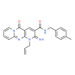 1-allyl-2-imino-N-(4-methylbenzyl)-5-oxo-1,5-dihydro-2H-dipyrido[1,2-a:2,3-d]pyrimidine-3-carboxamide结构式