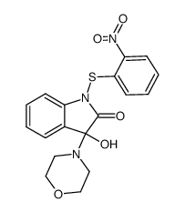 3-hydroxy-3-morpholin-4-yl-1-(2-nitro-phenylsulfanyl)-1,3-dihydro-indol-2-one结构式