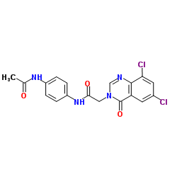 N-(4-Acetamidophenyl)-2-(6,8-dichloro-4-oxo-3(4H)-quinazolinyl)acetamide结构式