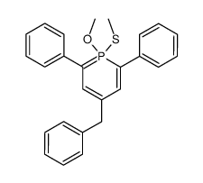 4-benzyl-1-methoxy-1-methylsulfanyl-2,6-diphenyl-1λ5-phosphinine结构式