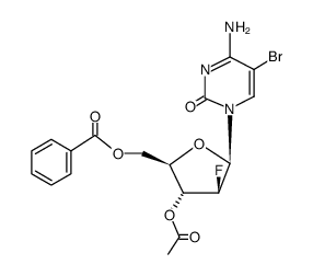 1-(O3-acetyl-O5-benzoyl-2-fluoro-β-D-2-deoxy-arabinofuranosyl)-4-amino-5-bromo-1H-pyrimidin-2-one Structure