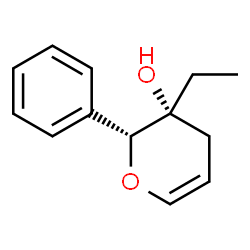 2H-Pyran-3-ol,3-ethyl-3,4-dihydro-2-phenyl-,(2R,3R)-rel-(9CI) structure